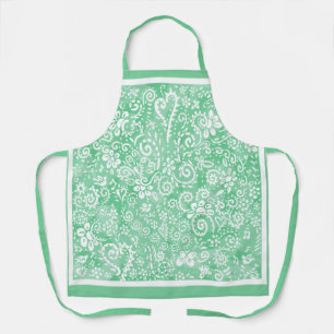 Green Bandanna Print Apron