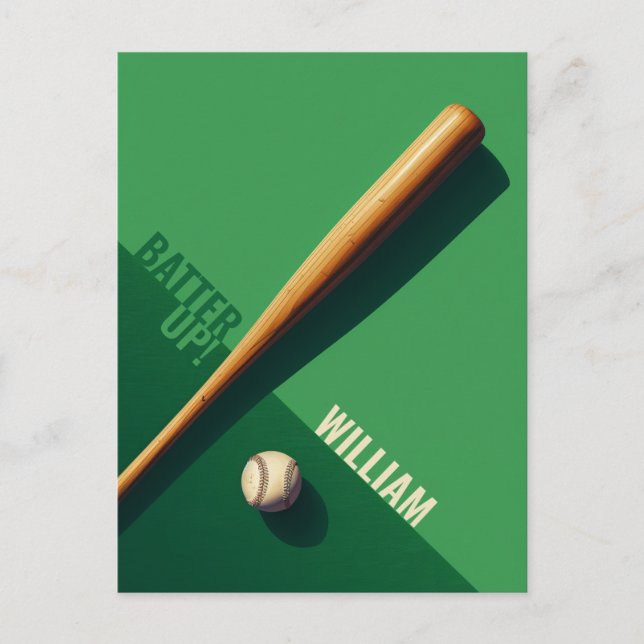 Green Baseball Postcard (Front)