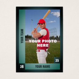 Green Baseball Trading Card Customisable Stats