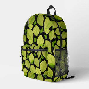 Green Basil Leaves Hand drawn Pattern Printed Backpack