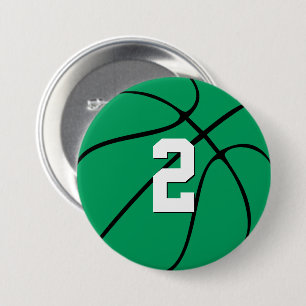 Green Basketball Custom Player Jersey Number Sport 7.5 Cm Round Badge