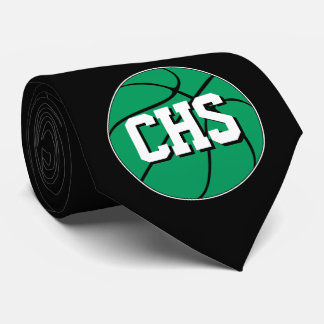 Green Basketball Custom Team Letters or Numbers Tie