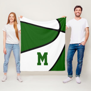 green basketball team colours athletic decor fleece blanket