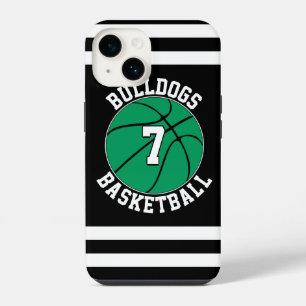 Green Basketball Team Name Player Number Custom iPhone 14 Case