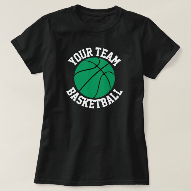 Green Basketball Team, Player, Number Womens Shirt (Design Front)