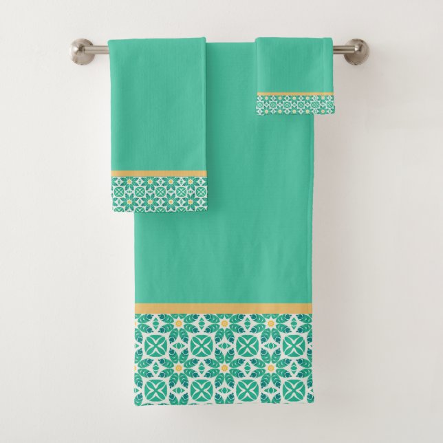Green  bath towel set (Insitu)
