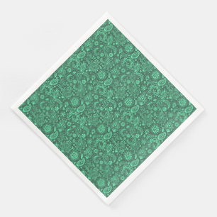 Green batik boho style floral paisley pattern napkin