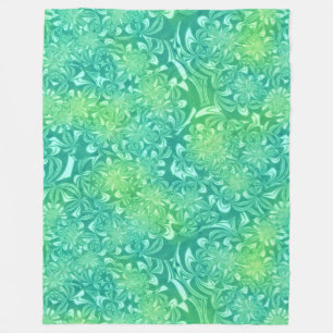 green batik flowers blanket