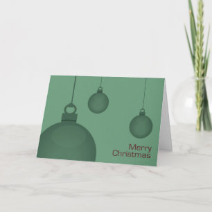 Green Baubles Christmas Card
