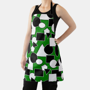 Green Bauhaus Collage  Apron