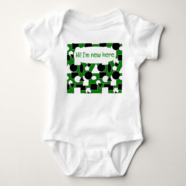 Green Bauhaus Collage  Baby Bodysuit (Front)