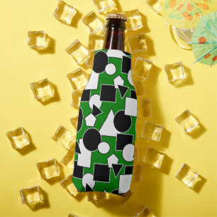 Green Bauhaus Collage Bottle Cooler