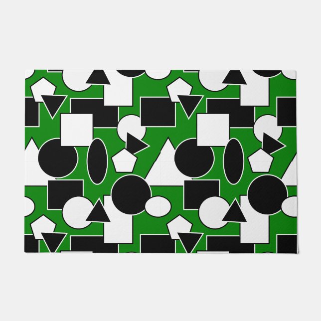 Green Bauhaus Collage  Doormat (Front)