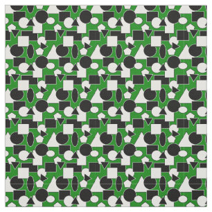 Green Bauhaus Collage  Fabric