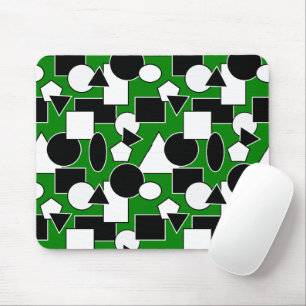 Green Bauhaus Collage  Mouse Mat