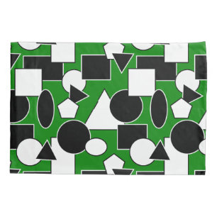 Green Bauhaus Collage Pillowcase