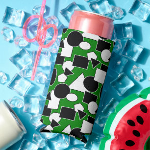 Green Bauhaus Collage Seltzer Can Cooler