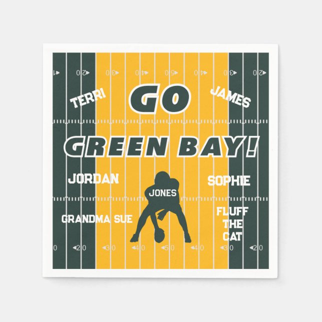 Green Bay Football Fan Paper Napkin (Front)