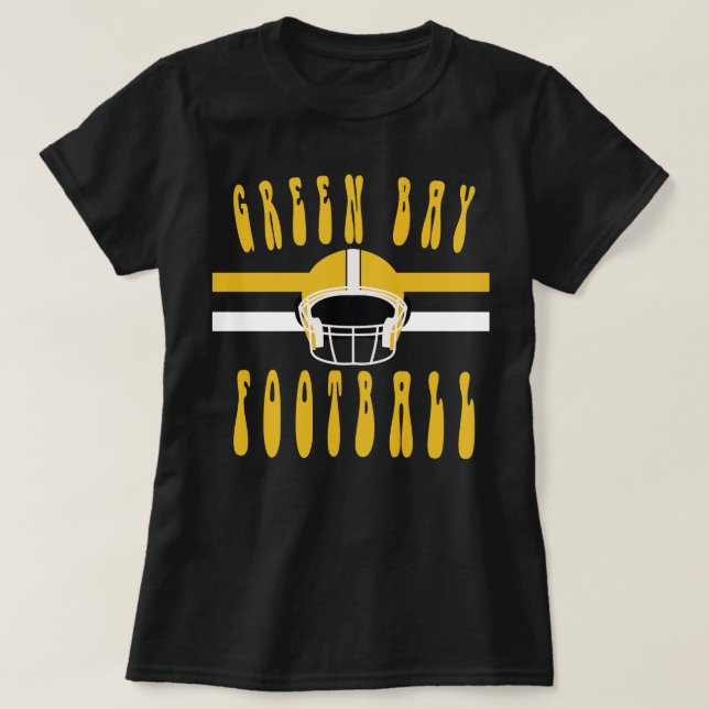 Green Bay Football shirt,Game Day , Retro Distress T-Shirt (Design Front)