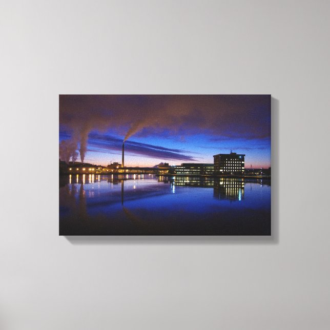 Green Bay night scene canvas print (Front)