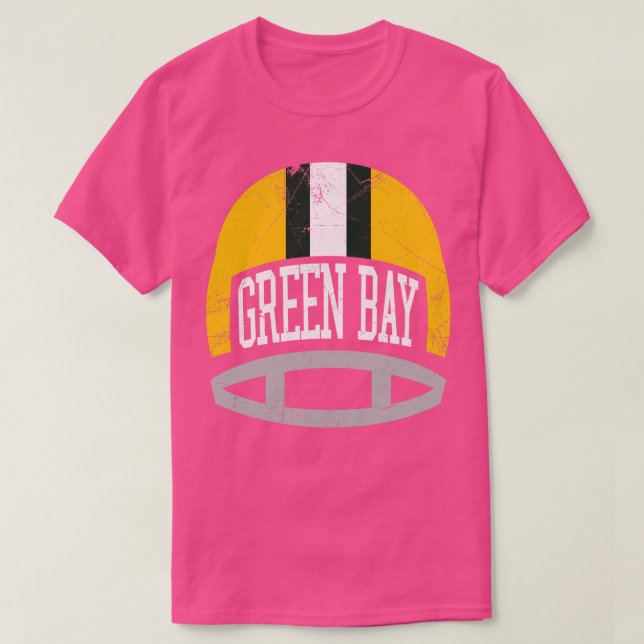 Green Bay Retro Helmet Green T-Shirt (Design Front)