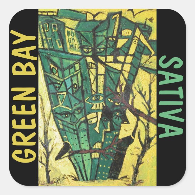 GREEN BAY SATIVA SQUARE STICKER (Front)