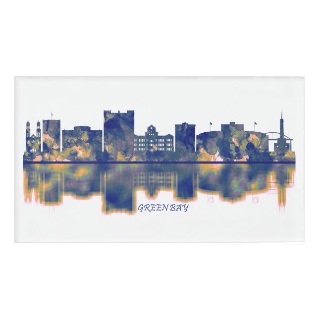 Green Bay Skyline Name Tag (Front)