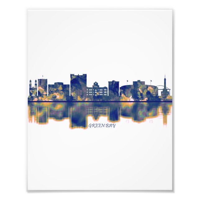 Green Bay Skyline Photo Print (Front)