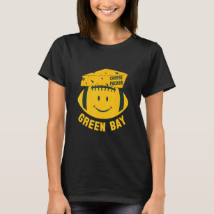 Green Bay Smile Face Football Cheese Head Cheese P T-Shirt