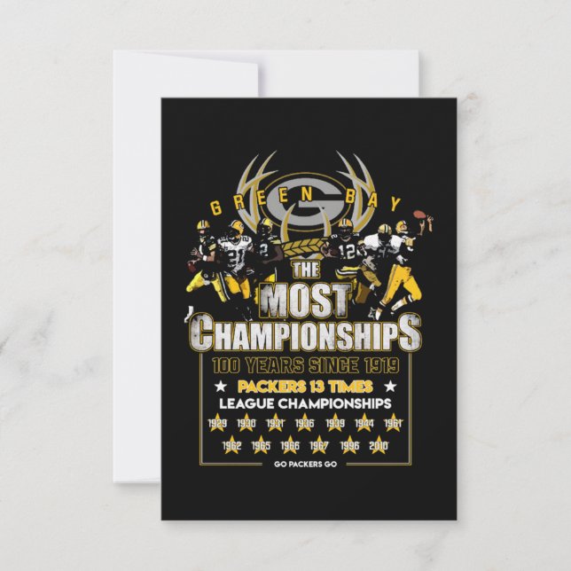 Green Bay The Most Championships Card (Front)