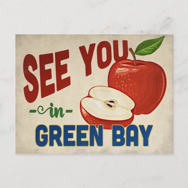 Green Bay Wisconsin Apple - Vintage Travel Postcard (Front)