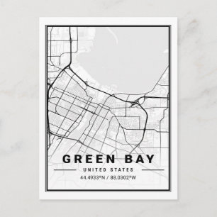 Green Bay Wisconsin USA Travel City Map Postcard