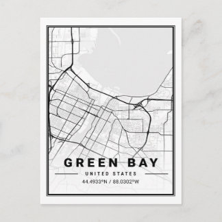 Green Bay Wisconsin USA Travel City Map Postcard