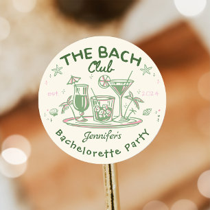 Green Beach Cocktail Bachelorette Weekend Classic Round Sticker