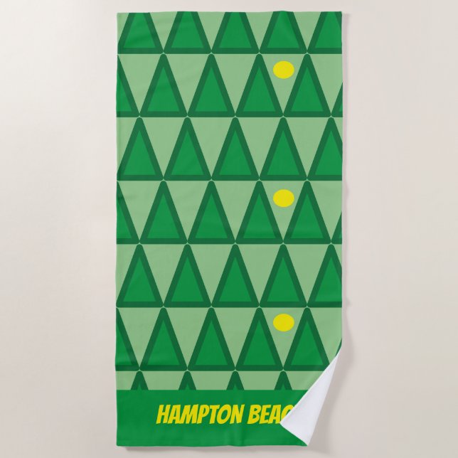 Green Beach Towel Customised Beach Name (Front)