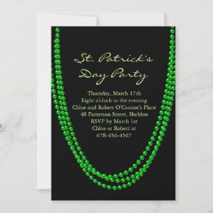 Green Bead St. Patrick's Day Party Invitation