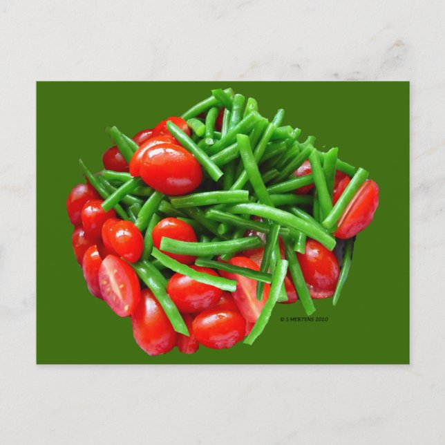 Green Bean and Tomatoes Postcard (Front)