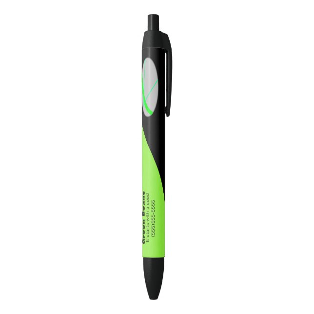 Green Bean Black Ink Pen (Bottom (Vertical))