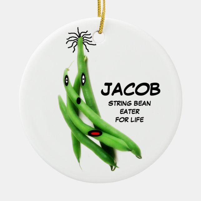 Green Bean Cartoon Ceramic Tree Decoration (Front)