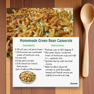 Green Bean Casserole Recipe Postcard