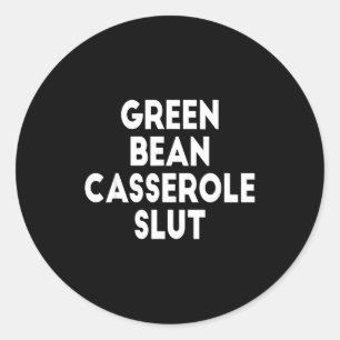 Green Bean Cerole Irreverent Funny Adult Humor S  Classic Round Sticker