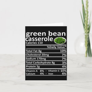 Green Bean Cerole Nutrition Food Facts Funny Thank Card