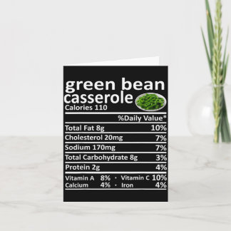 Green Bean Cerole Nutrition Food Facts Funny Thank Card