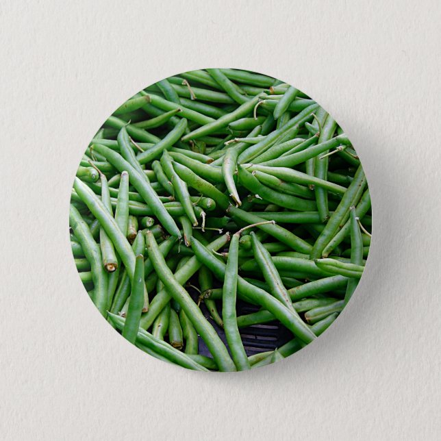 Green Beans 6 Cm Round Badge (Front)