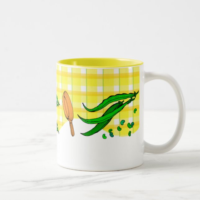 Green Beans and Frying Pans Retro Coffee Mug (Right)