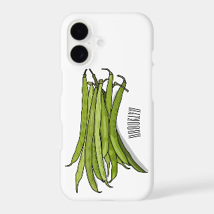 Green beans cartoon illustration