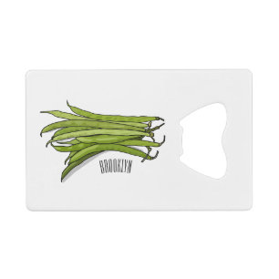 Green beans cartoon illustration 