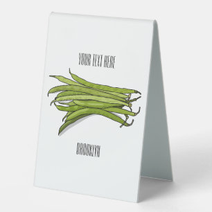 Green beans cartoon illustration 
