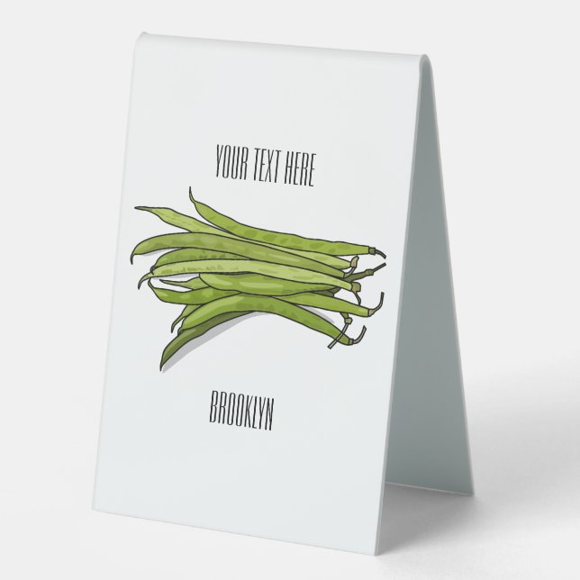Green beans cartoon illustration  (Front)
