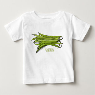 Green beans cartoon illustration baby T-Shirt